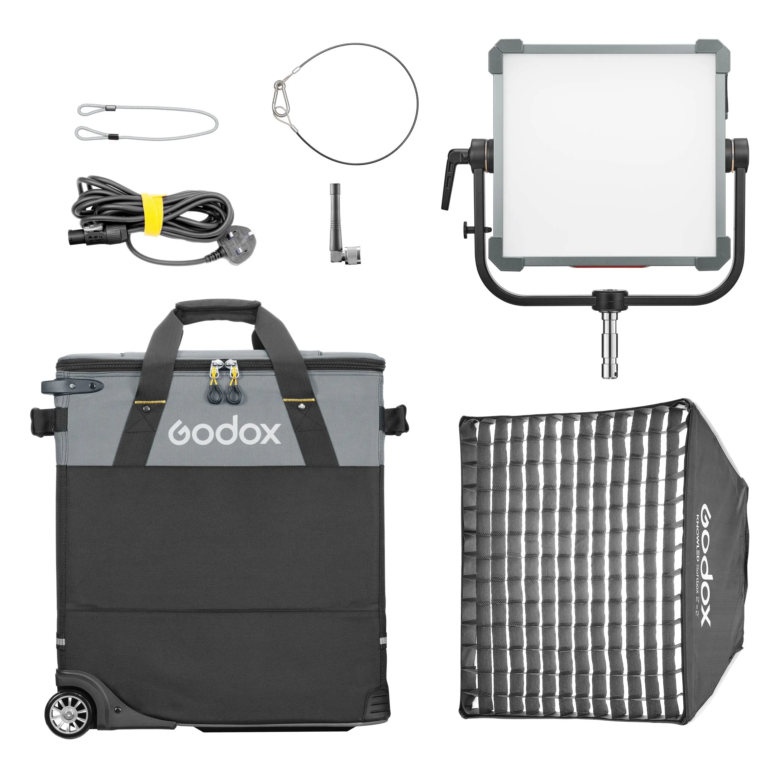 KNOWLED P300R K1 350W 1'x1' RGBWW PIXEL LED Light Panel Kit with Softbox and Carry Bag