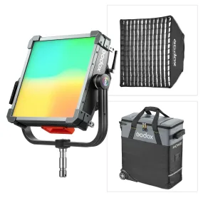 KNOWLED P300R K1 350W 1'x1' RGBWW PIXEL LED Light Panel Kit with Softbox and Carry Bag