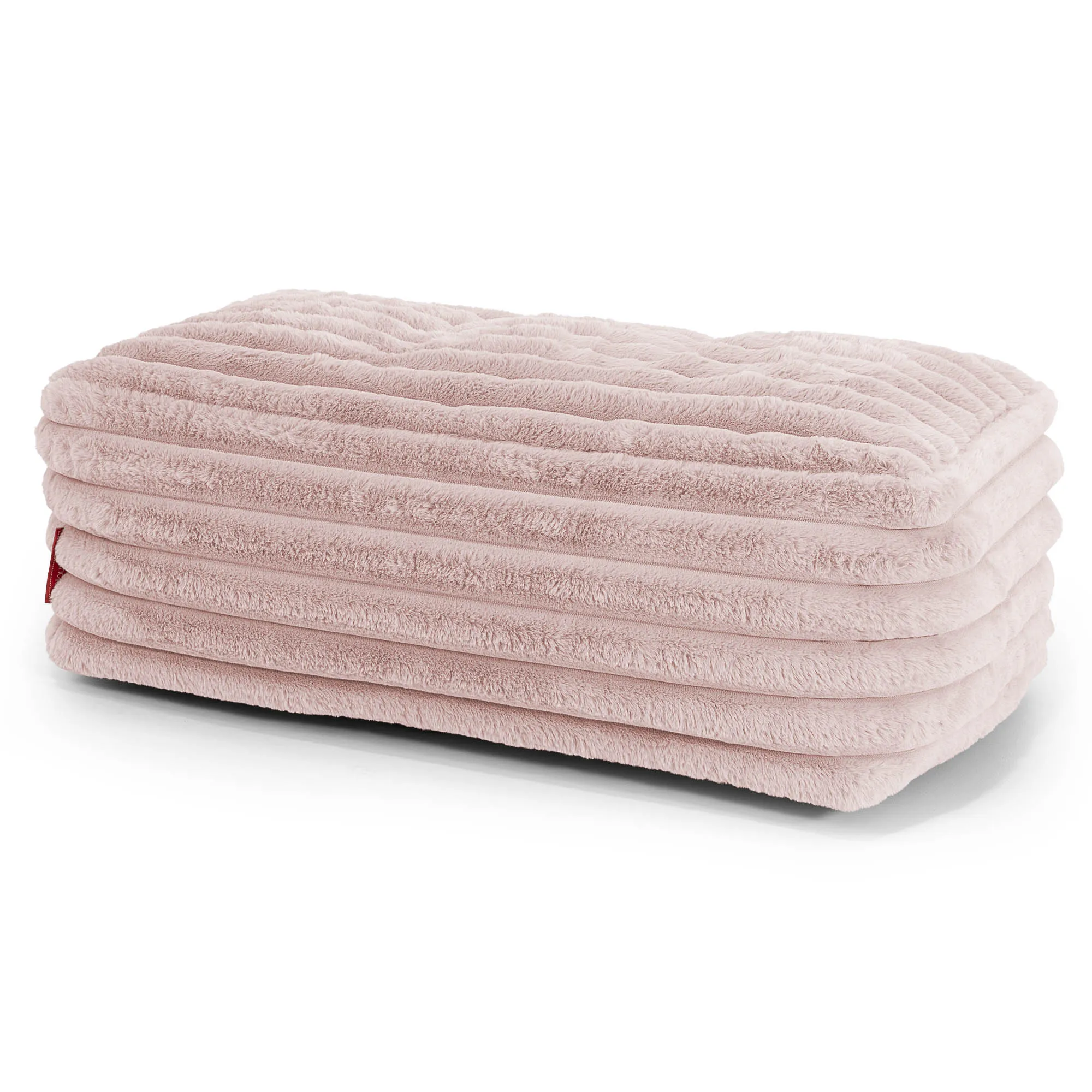 Large Footstool - Ultra Plush Cord Dusty Pink