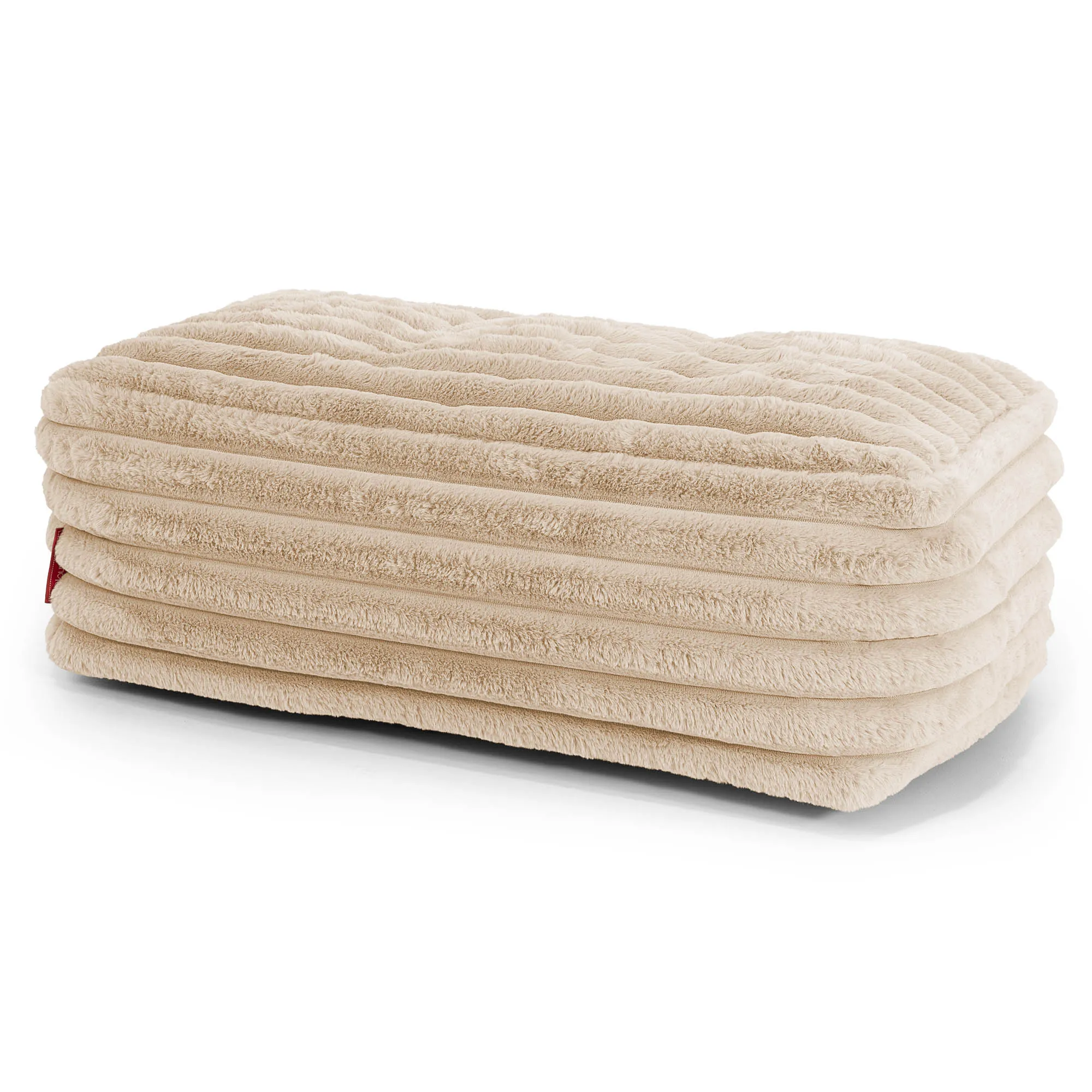Large Footstool - Ultra Plush Cord Peach
