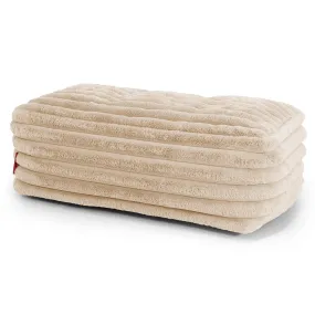 Large Footstool - Ultra Plush Cord Peach