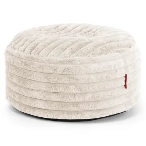 Large Round Footstool - Ultra Plush Cord Cream