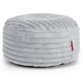 Large Round Pouffe - Ultra Plush Cord Duck Egg Blue