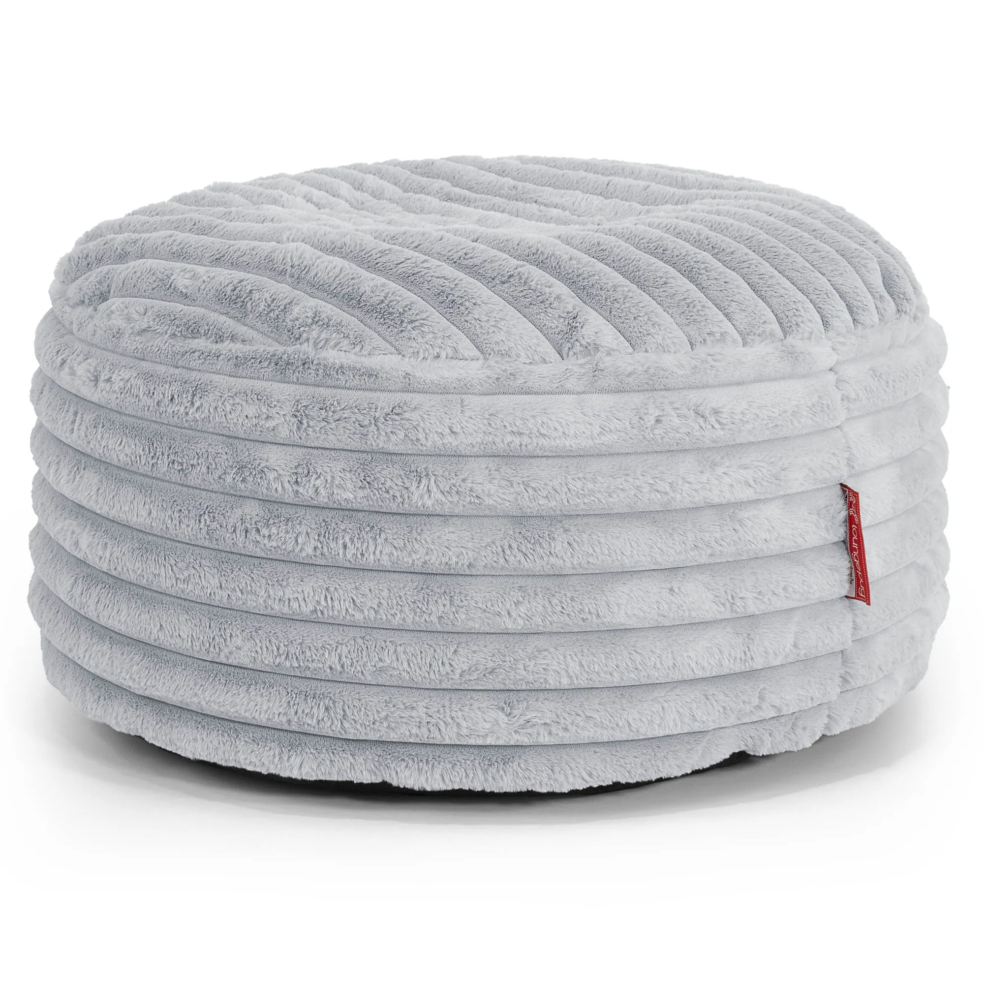Large Round Pouffe - Ultra Plush Cord Duck Egg Blue