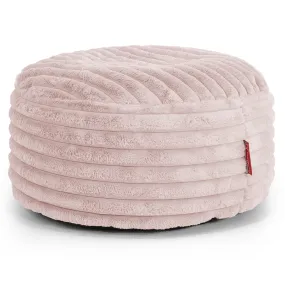 Large Round Pouffe - Ultra Plush Cord Dusty Pink