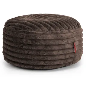 Large Round Pouffe - Ultra Plush Cord Sable