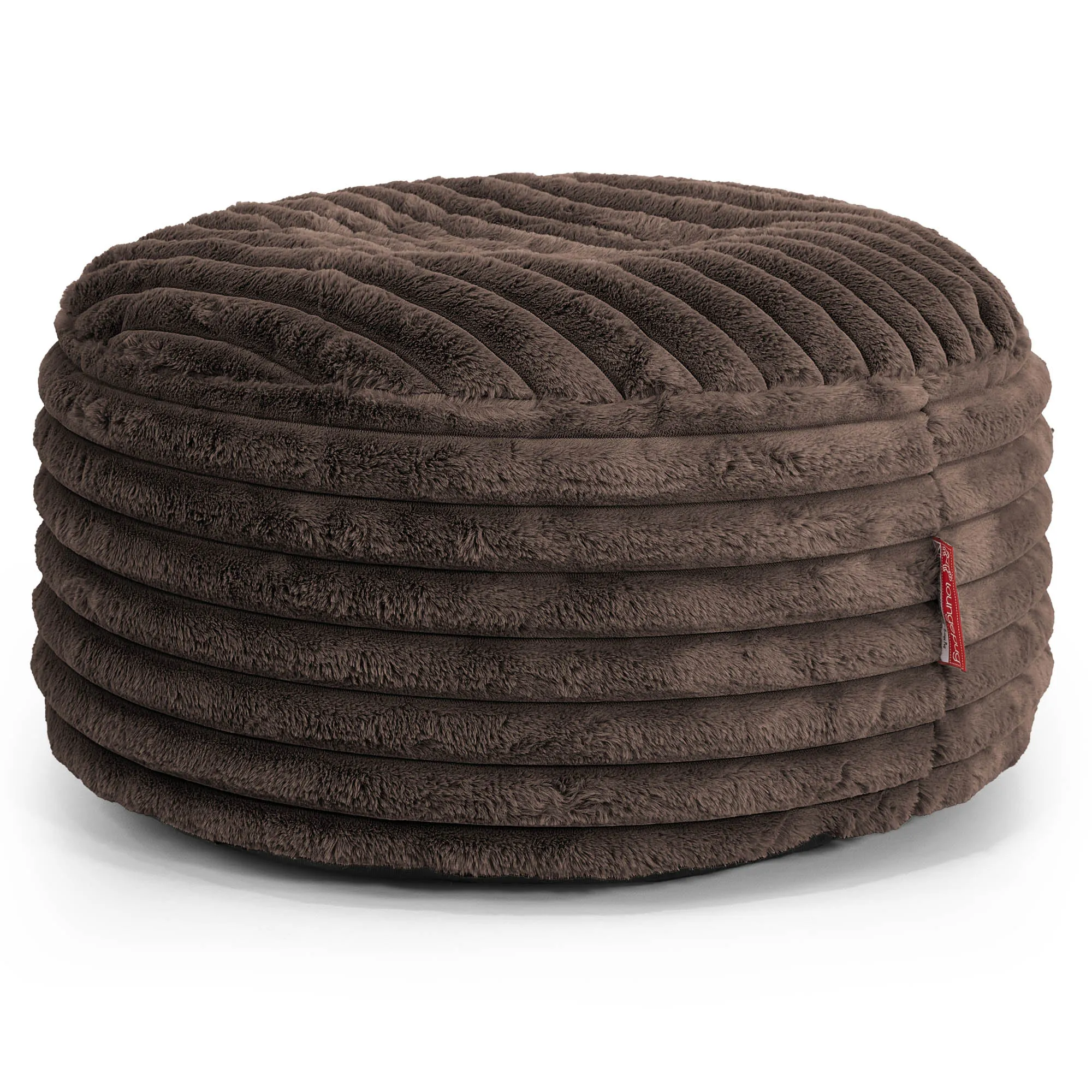 Large Round Pouffe - Ultra Plush Cord Sable