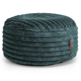Large Round Pouffe - Ultra Plush Cord Teal
