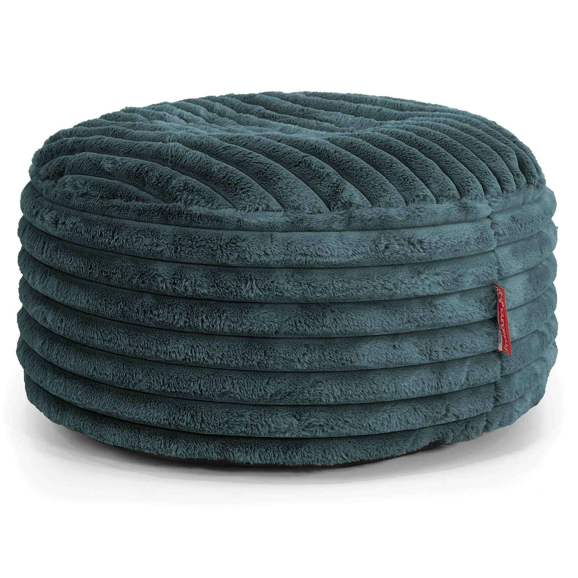 Large Round Pouffe - Ultra Plush Cord Teal