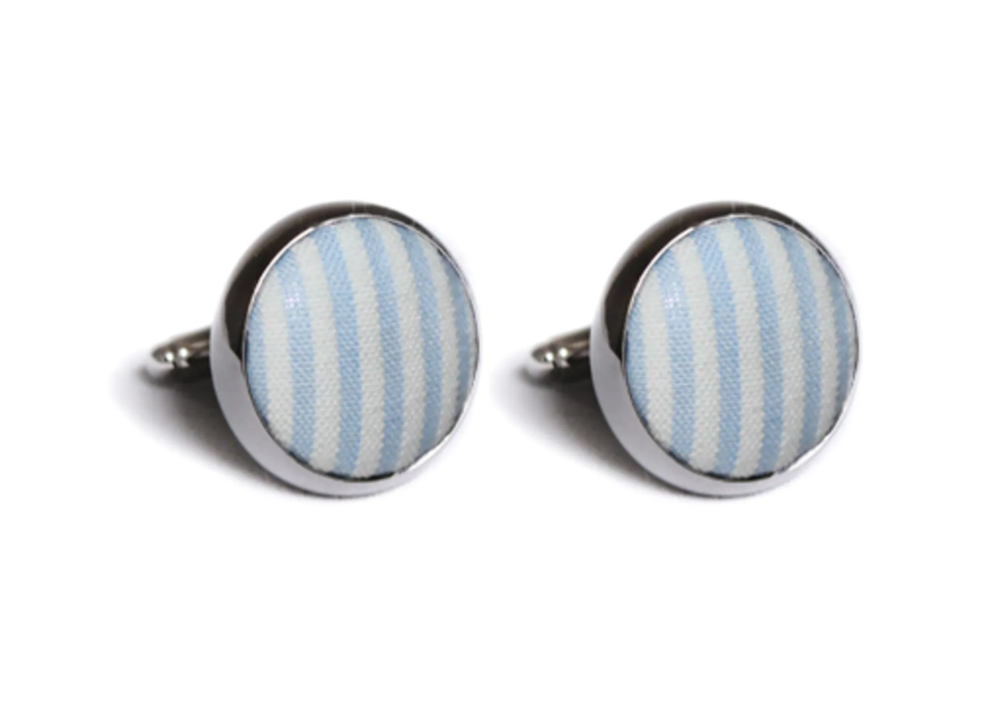 Light Blue Seersucker Stripe Cufflinks