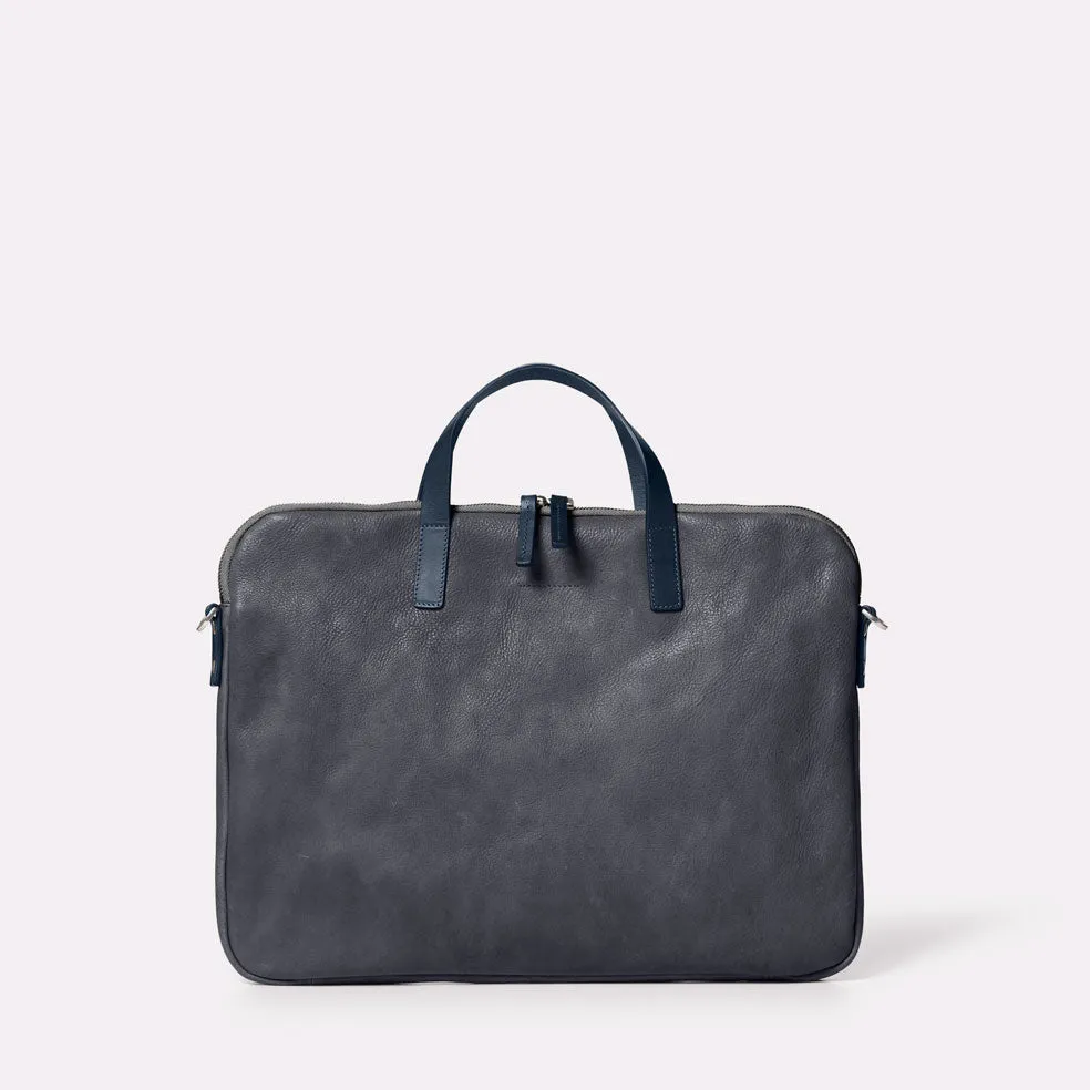 Marcus Calvert Leather Folio Bag in Dark Skies