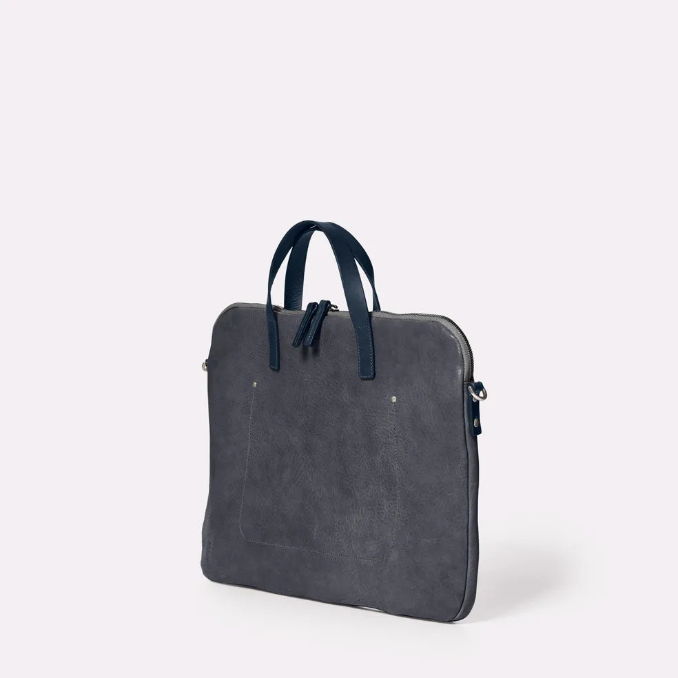 Marcus Calvert Leather Folio Bag in Dark Skies
