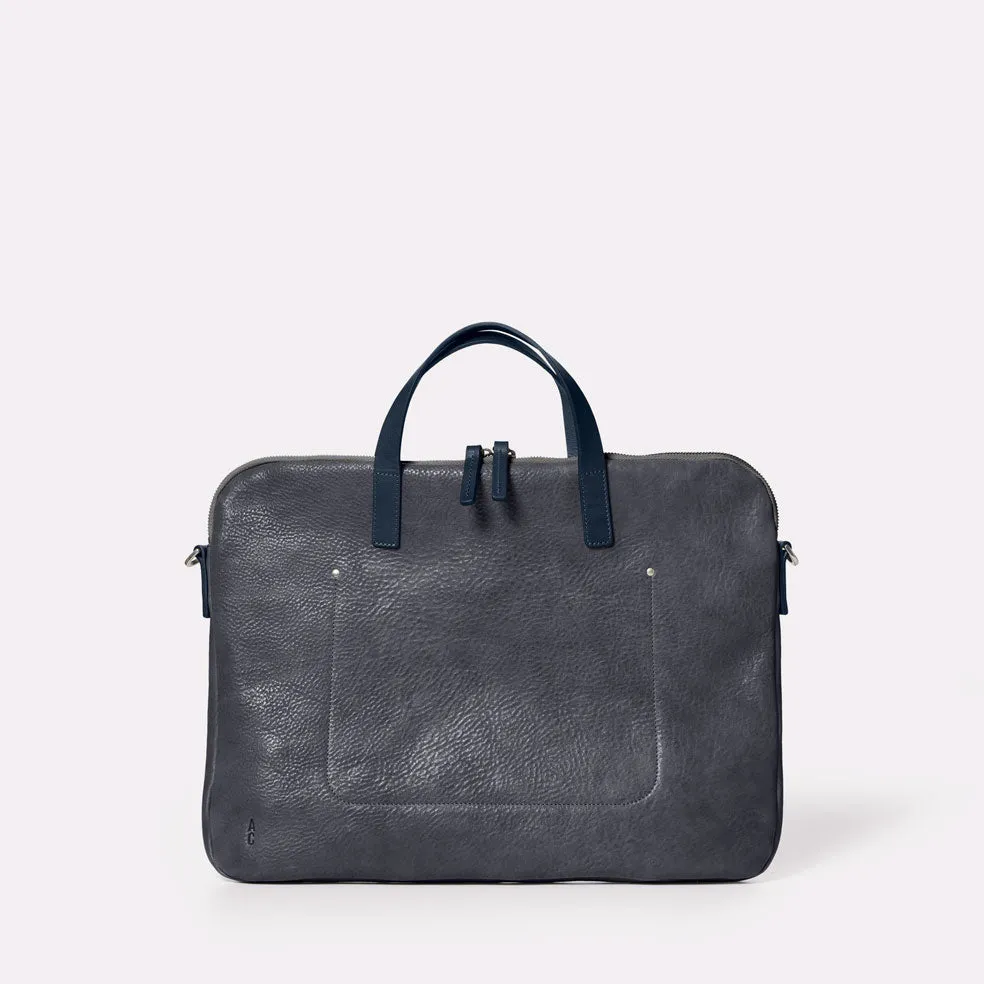 Marcus Calvert Leather Folio Bag in Dark Skies