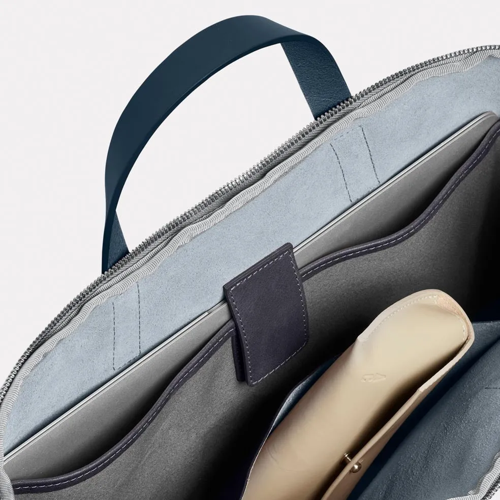 Marcus Calvert Leather Folio Bag in Dark Skies