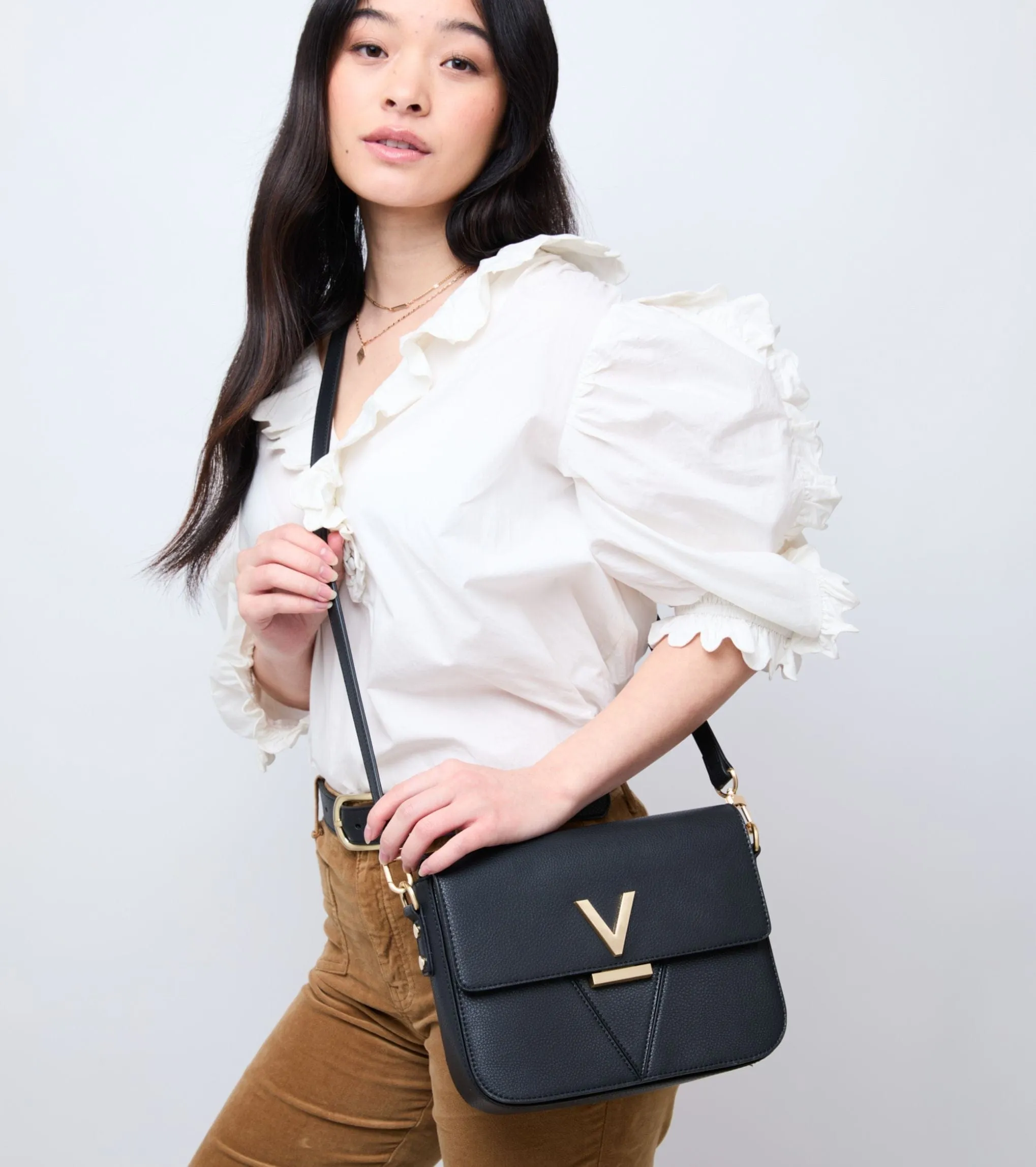 Margot Vegan Bio-Based Bamboo Leather Crossbody | Black