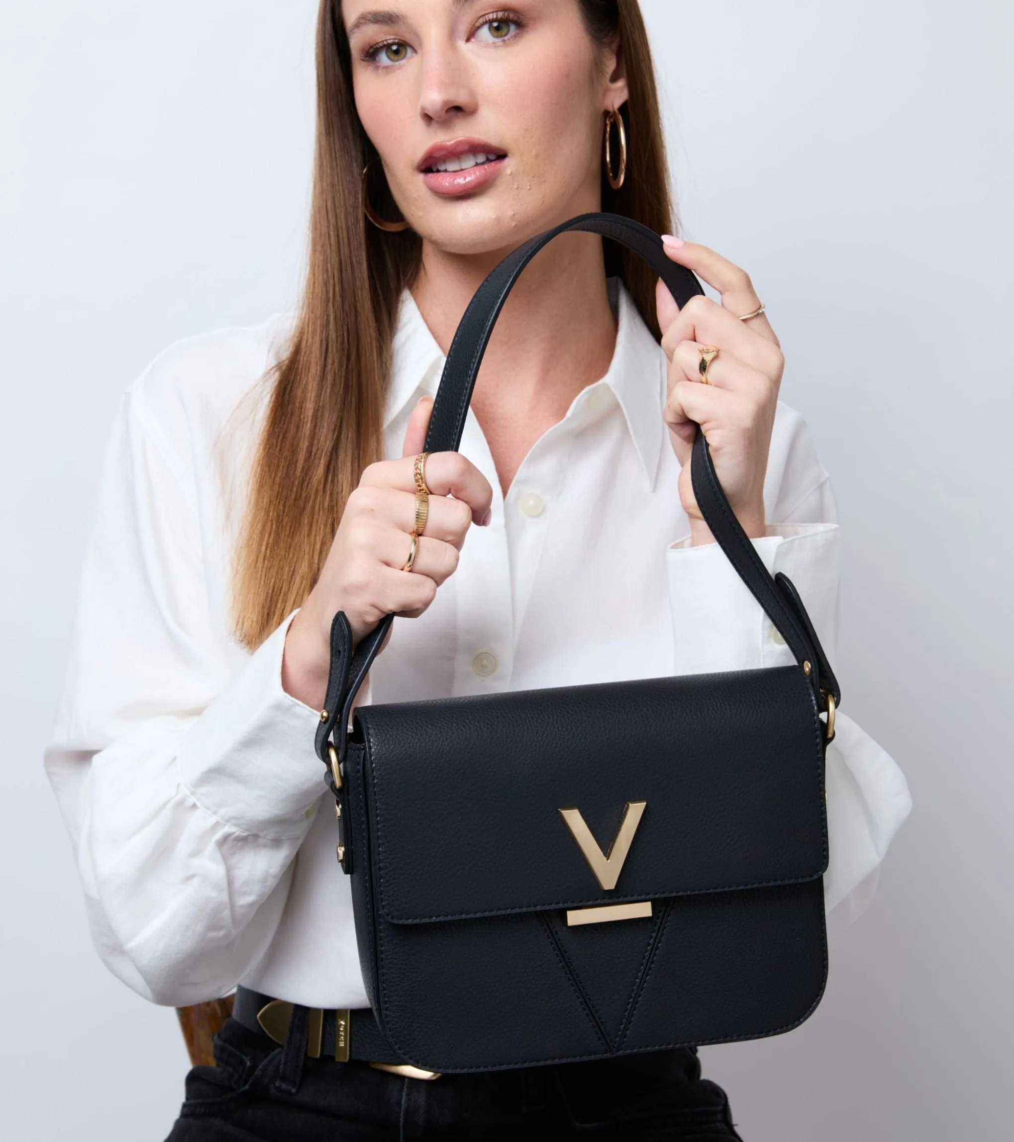 Margot Vegan Bio-Based Bamboo Leather Crossbody | Black