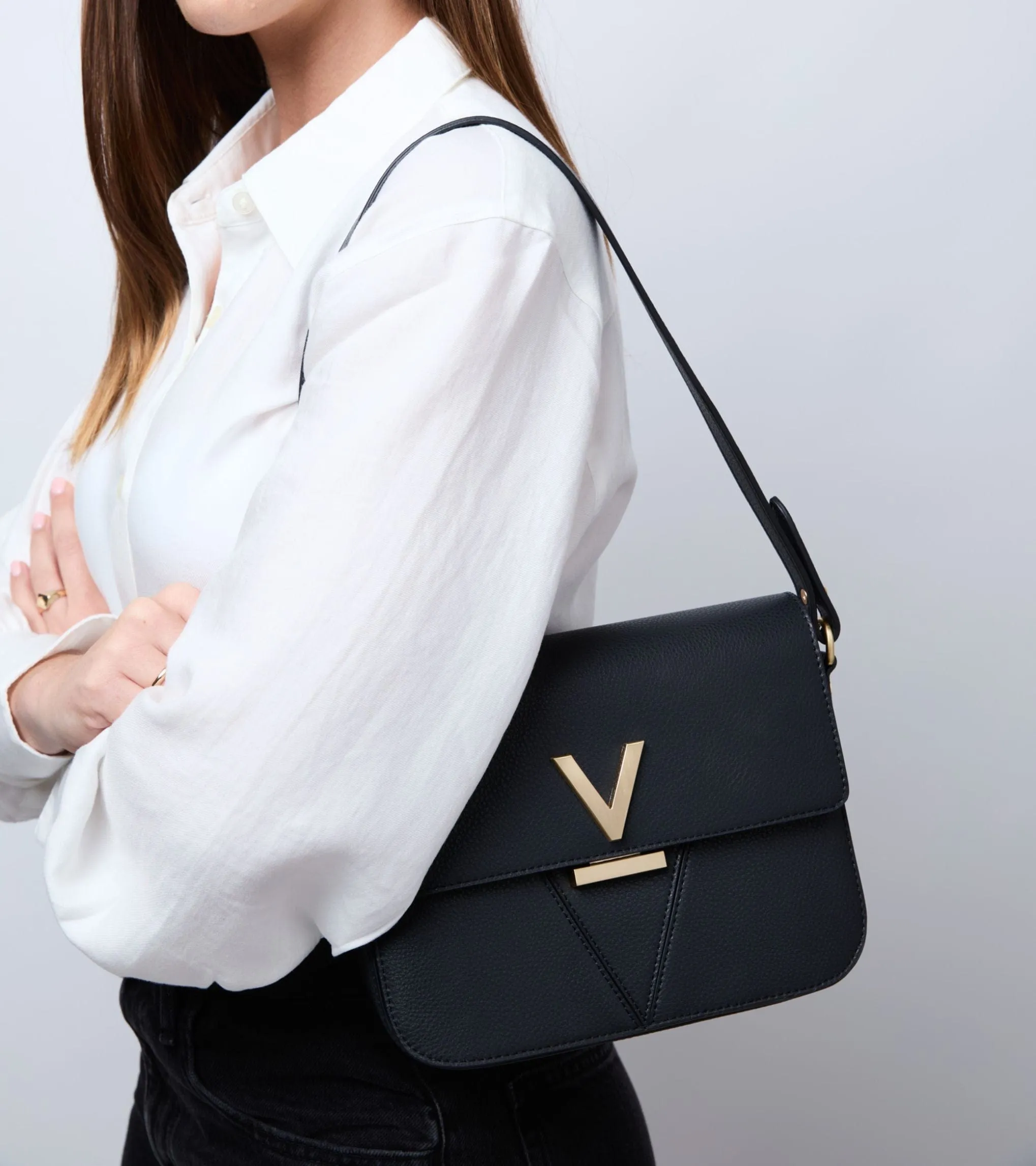 Margot Vegan Bio-Based Bamboo Leather Crossbody | Black