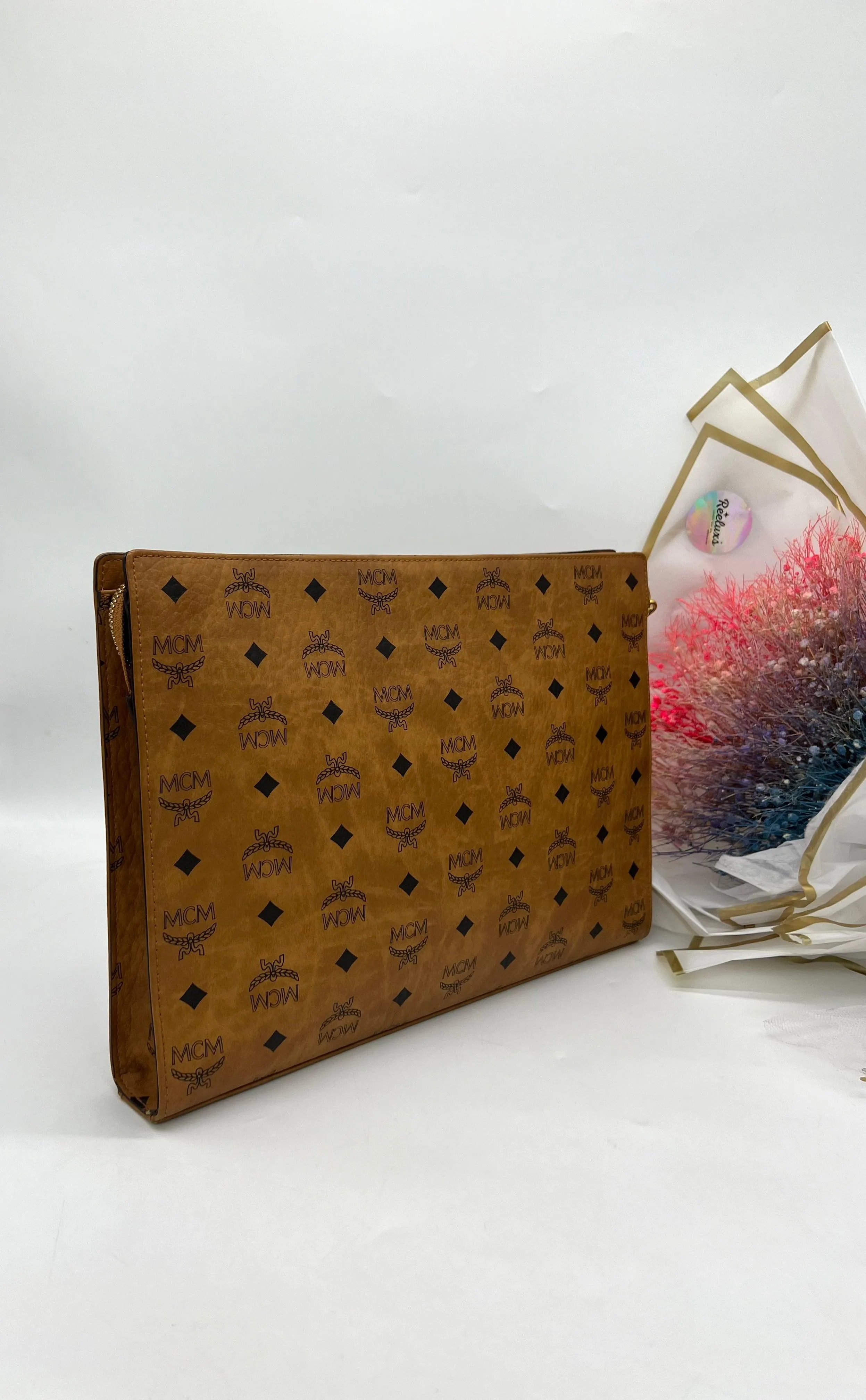 MCM Monogram Print Clutch Bag