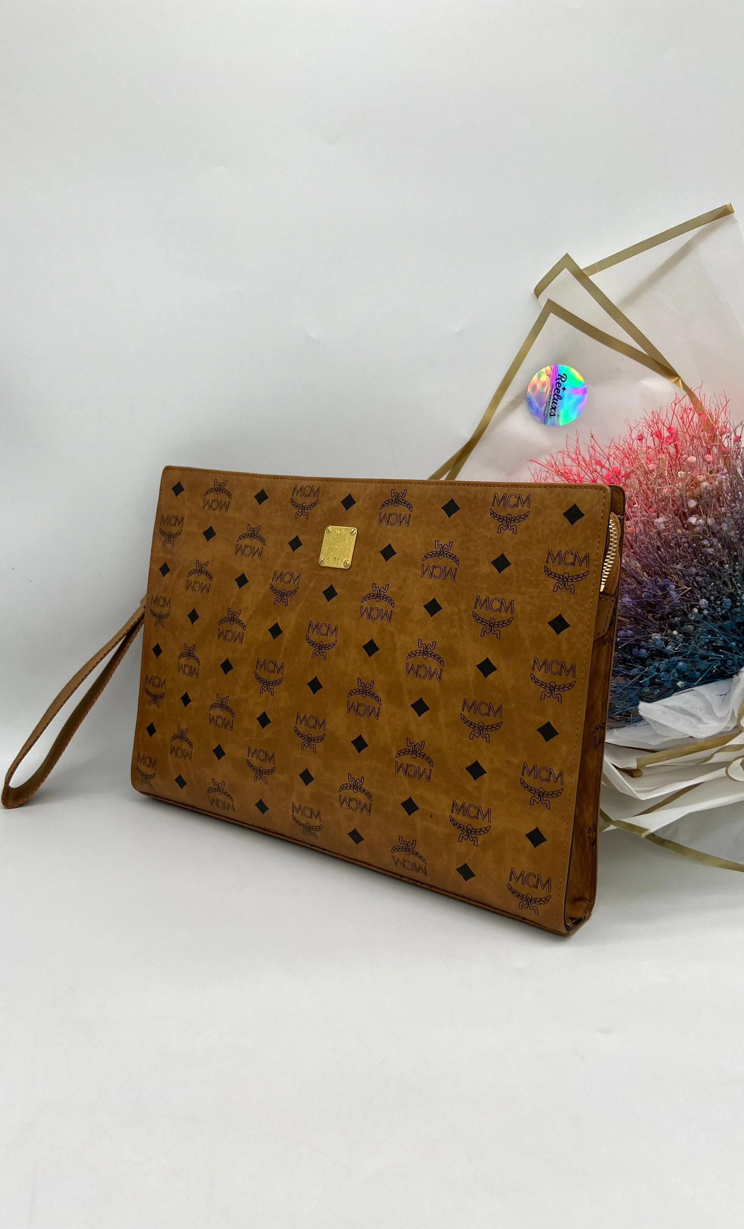MCM Monogram Print Clutch Bag