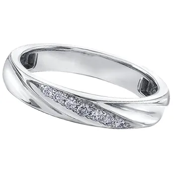 MEN'S WHITE GOLD DIAMOND BAND