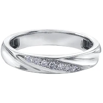 MEN'S WHITE GOLD DIAMOND BAND