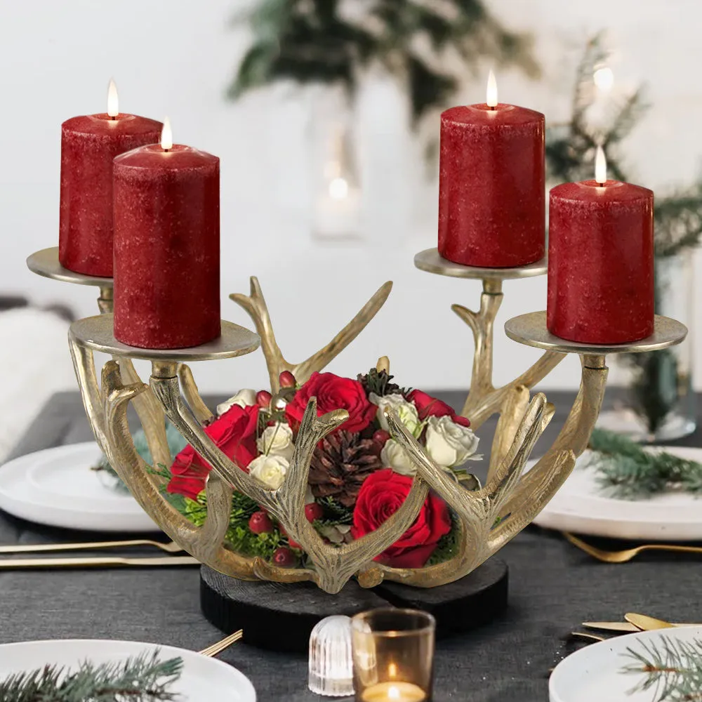 Metal Antler Candelabra Candle Holder