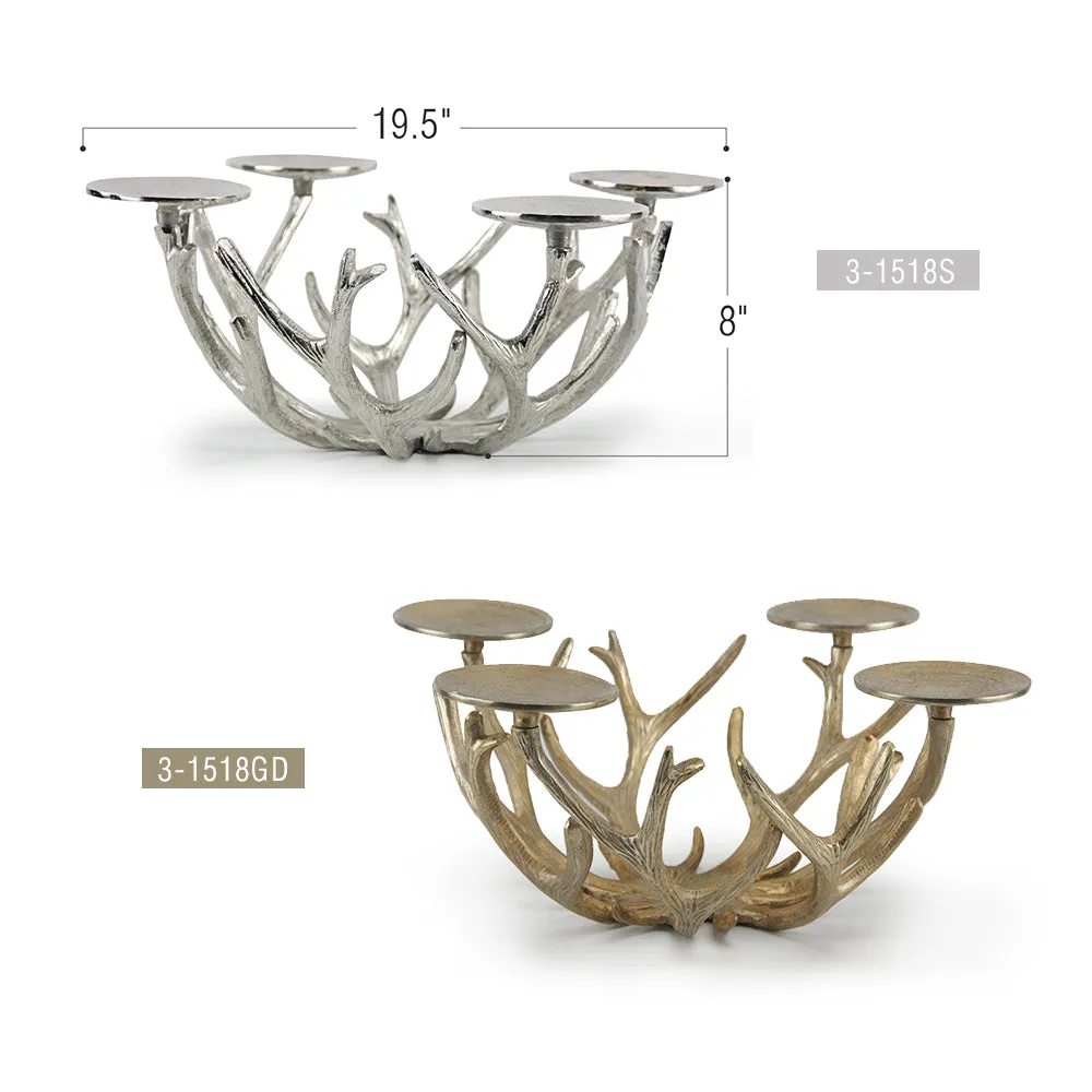Metal Antler Candelabra Candle Holder