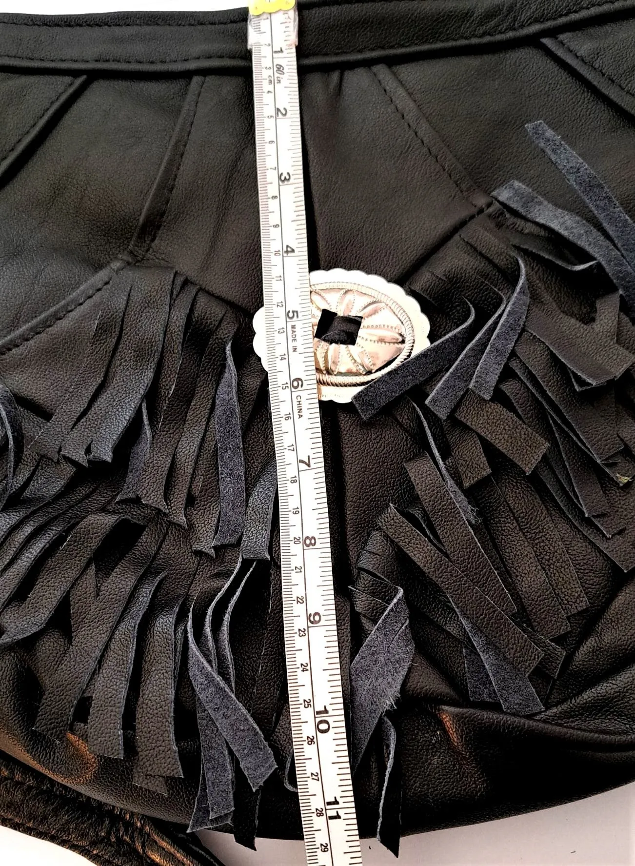 Mexican Leather Fringe Bag