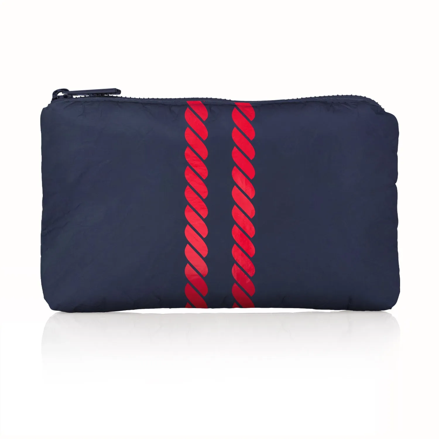 Mini Zipper Pack - Nautical Rope Stripes in Matte Navy and Red