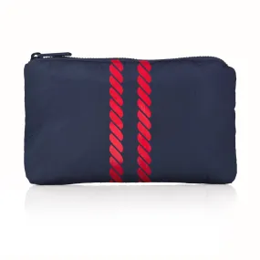 Mini Zipper Pack - Nautical Rope Stripes in Matte Navy and Red