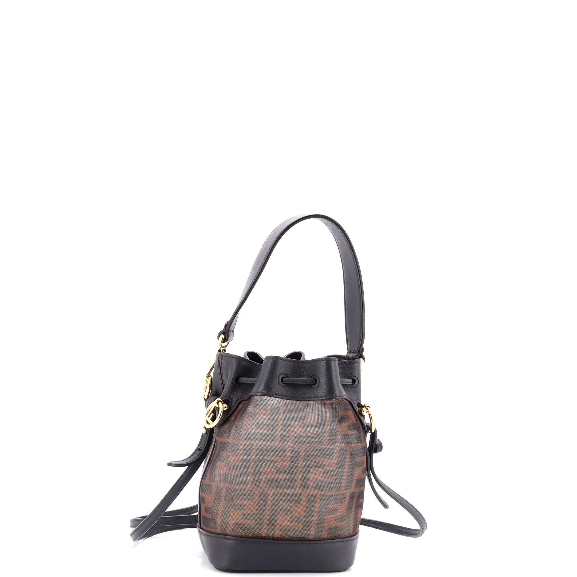 Mon Tresor Bucket Bag Zucca Mesh with Leather Mini