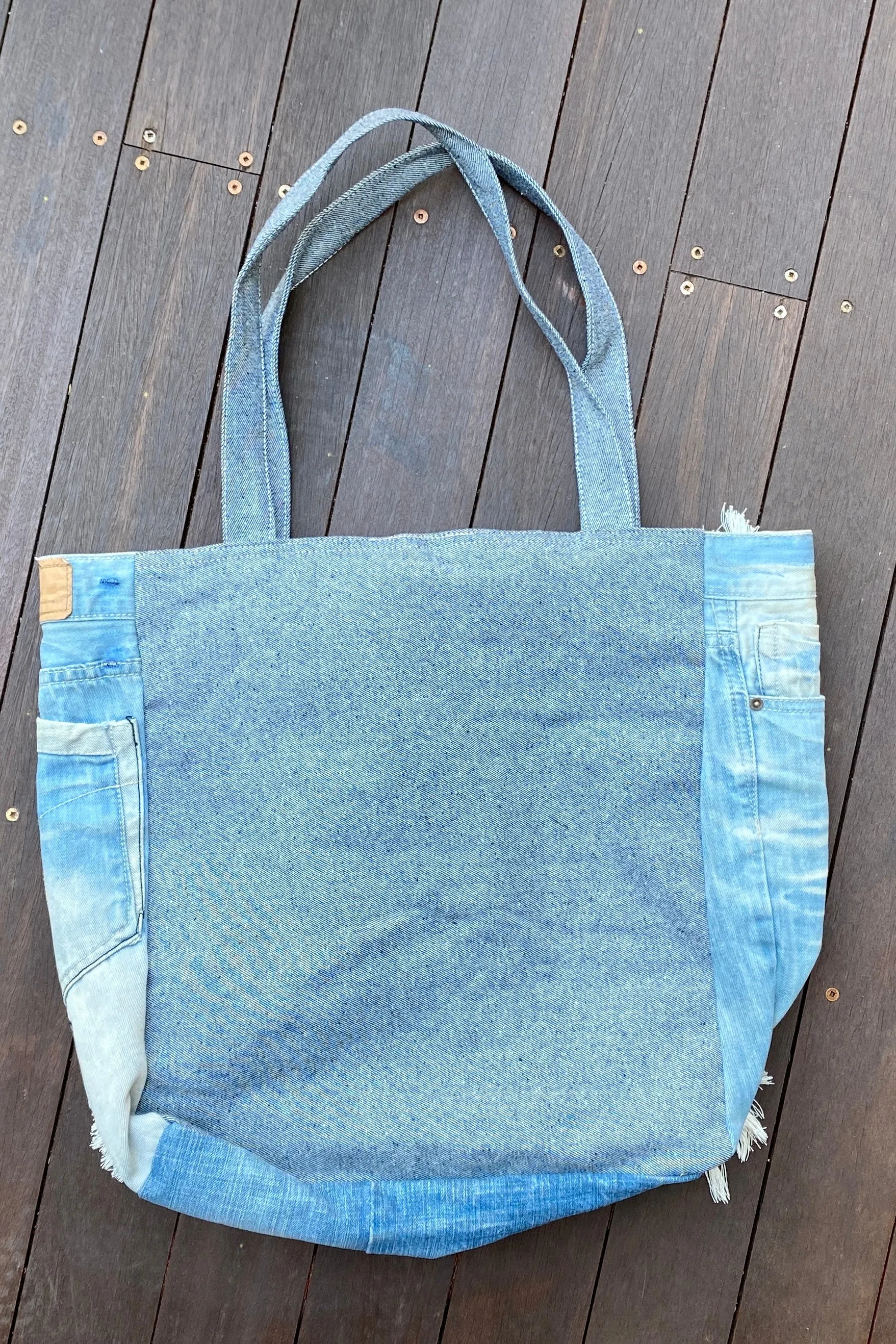 MUSIC   WINE TOTE BAG VINTAGE DENIM