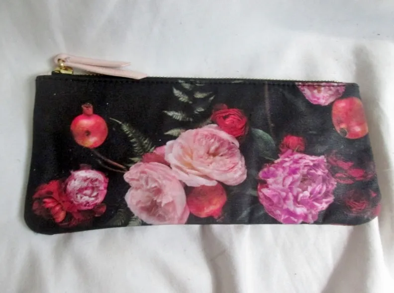 NEW Anthropologie KARI HERER Captured Flora Pencil Case Pouch Bag Coin Purse Multi Hippy