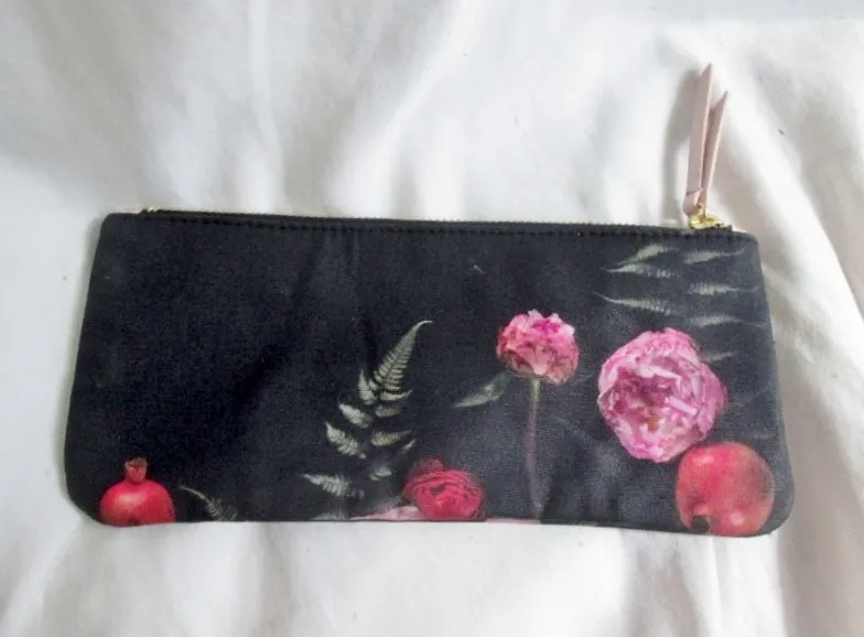 NEW Anthropologie KARI HERER Captured Flora Pencil Case Pouch Bag Coin Purse Multi Hippy