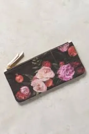 NEW Anthropologie KARI HERER Captured Flora Pencil Case Pouch Bag Coin Purse Multi Hippy