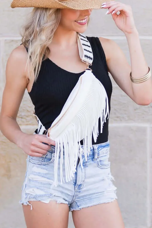 Nora Removable Fringe Crossbody Sling Bag