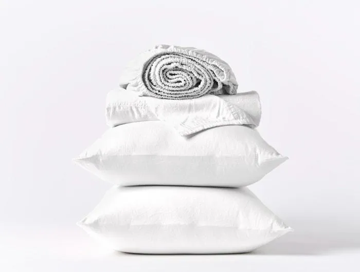 Organic Relaxed Sateen Alpine White Sheet Sets by Coyuchi