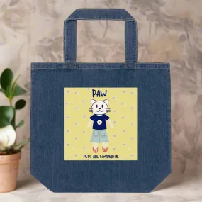 PAW, Cat themed organic denim tote bag