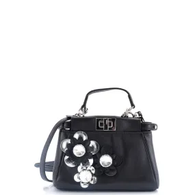 Peekaboo Bag Floral Embellished Leather Micro