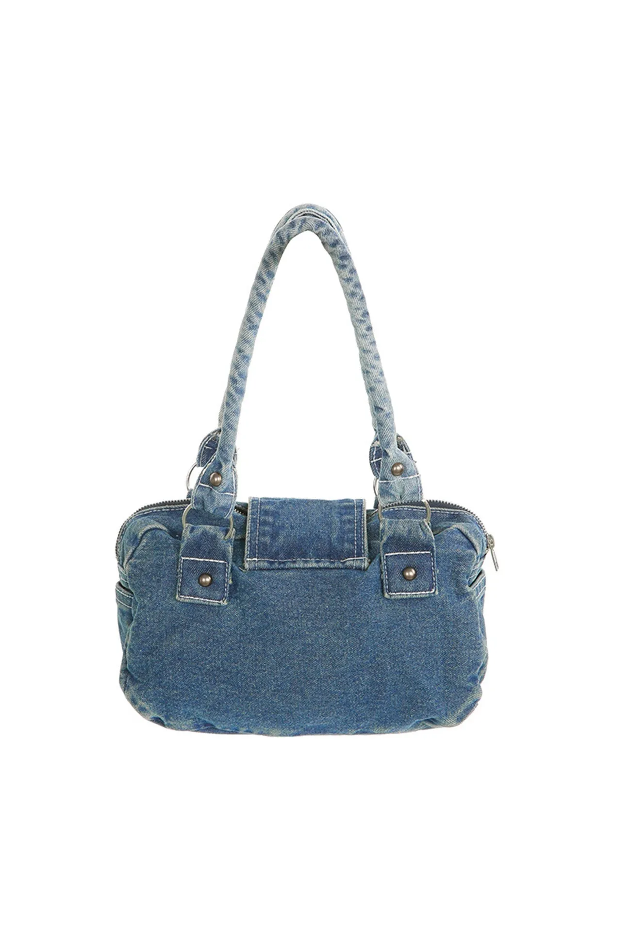 Pentagram Distressed Denim Underarm Bag