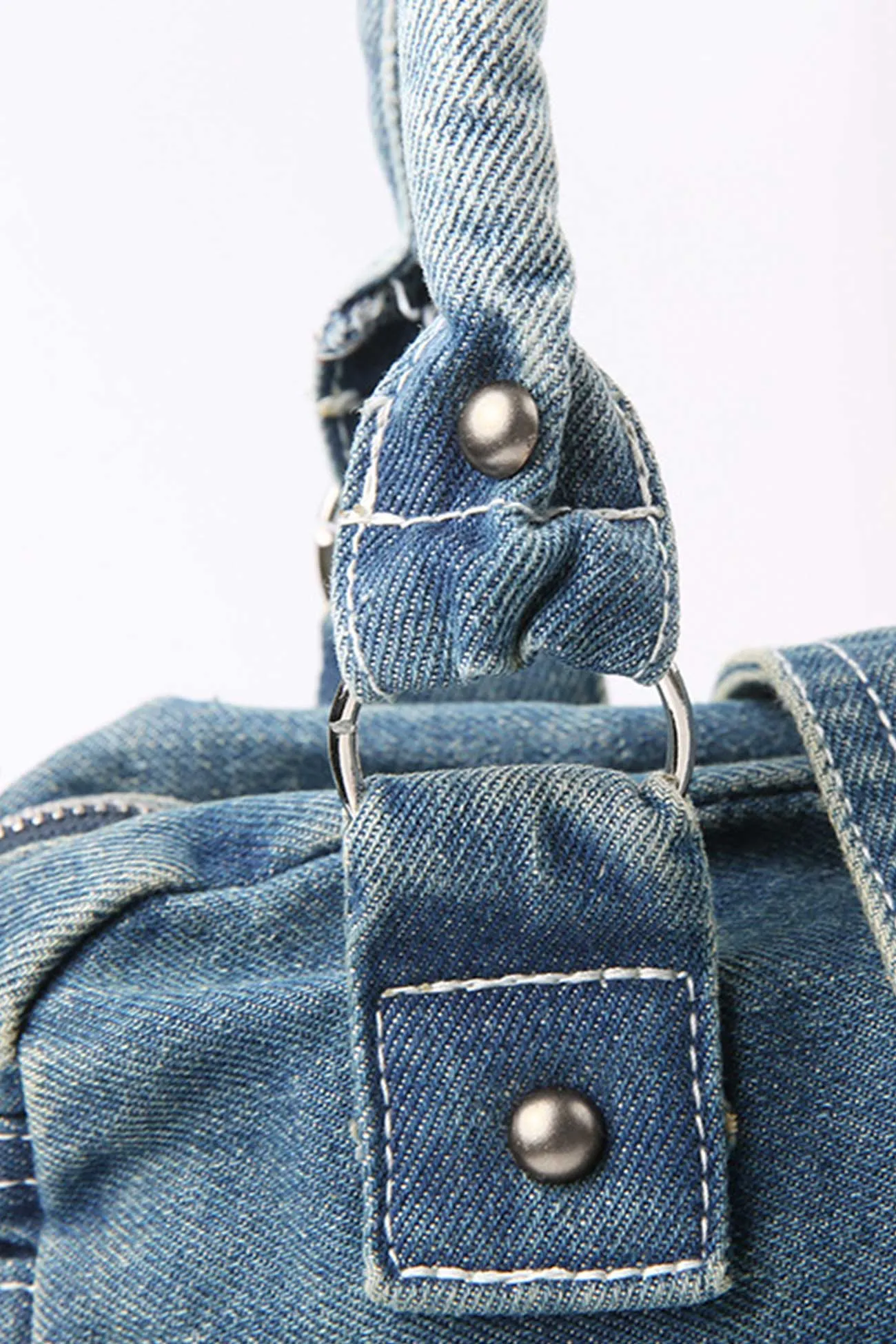 Pentagram Distressed Denim Underarm Bag