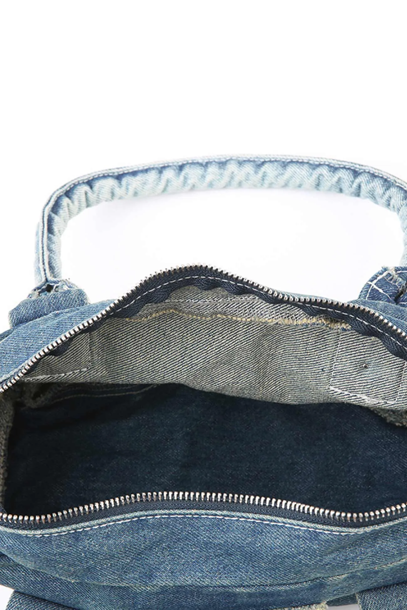 Pentagram Distressed Denim Underarm Bag