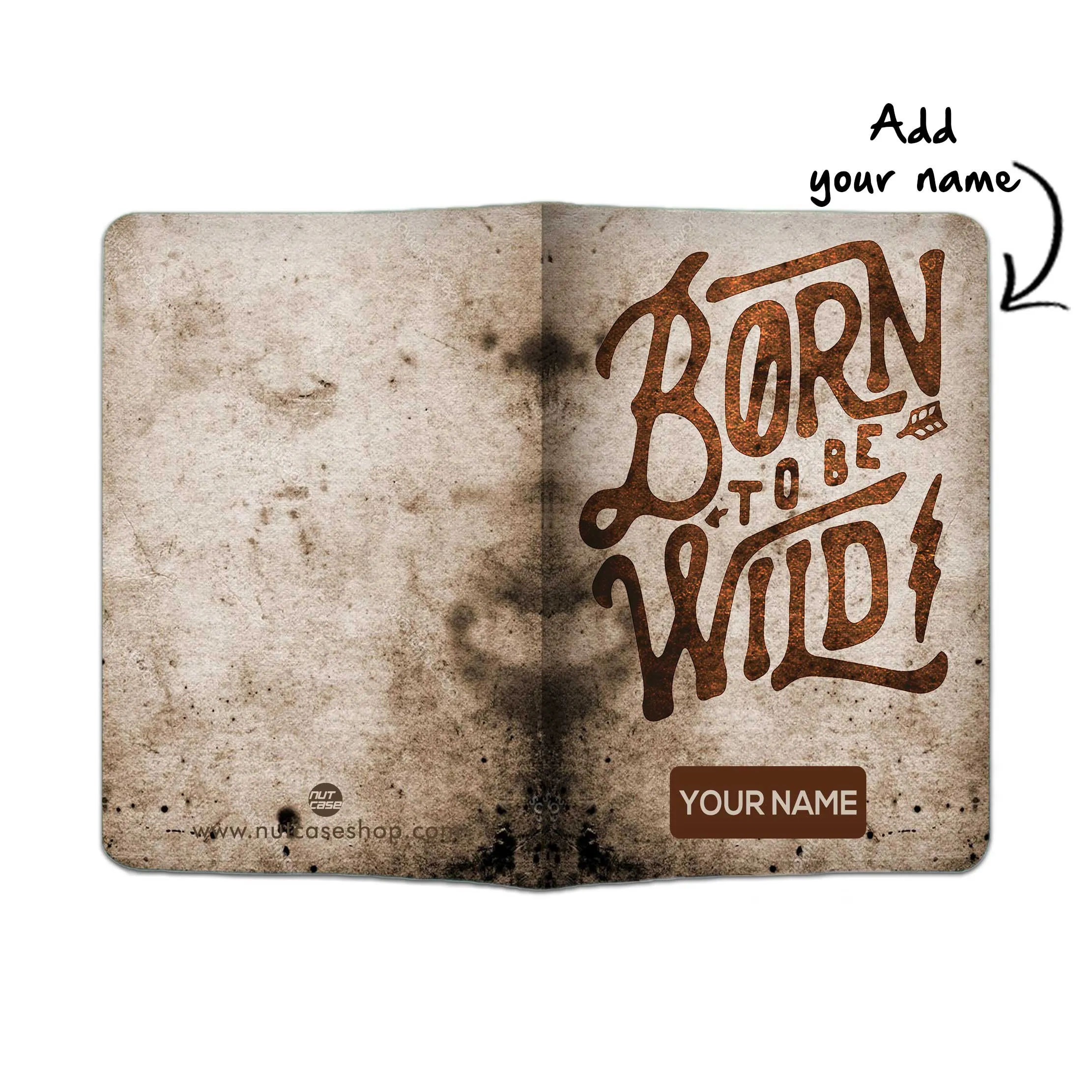 Personalised Passport Cover Travel Baggage Tag - Born to Be Wild