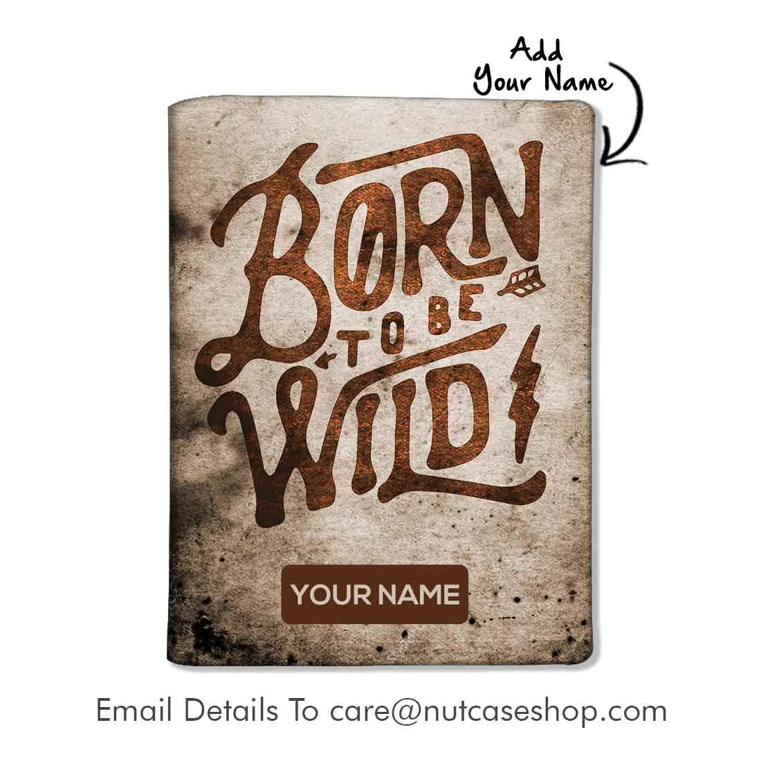 Personalised Passport Cover Travel Baggage Tag - Born to Be Wild