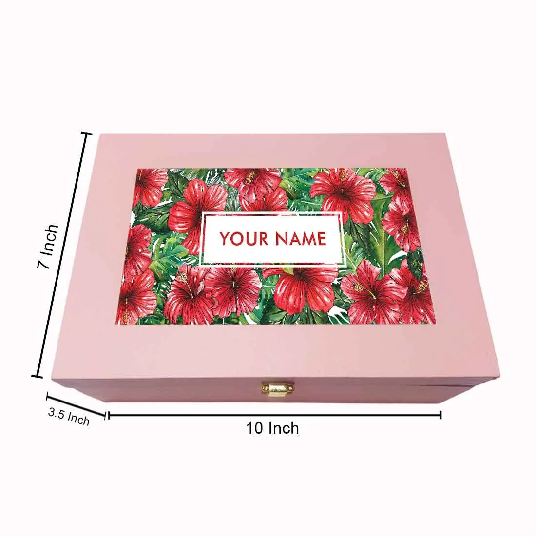 Personalized Best Gift Boxes Vegan Leather Box for Men Women - Hibiscus
