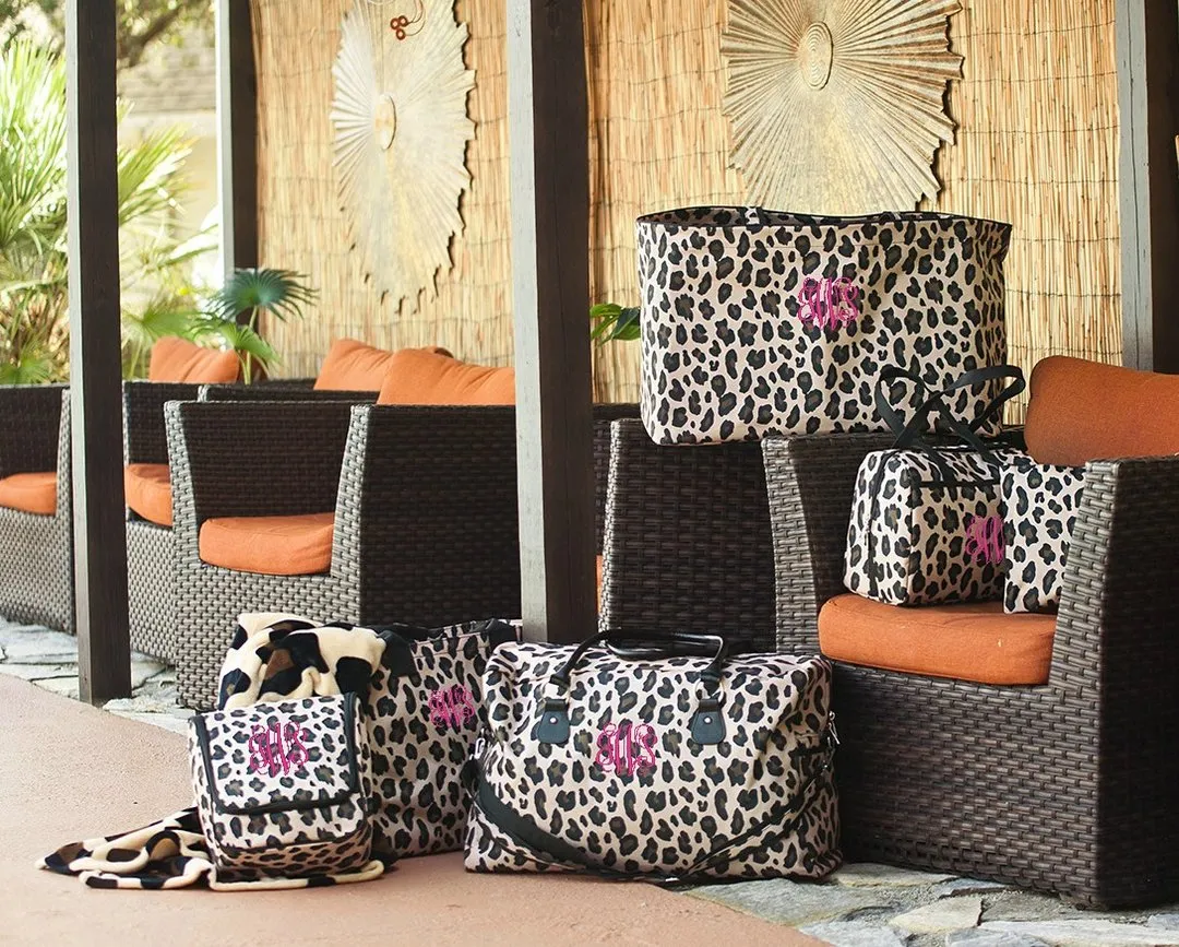 Personalized Leopard Zip Pouch Free Monogramming