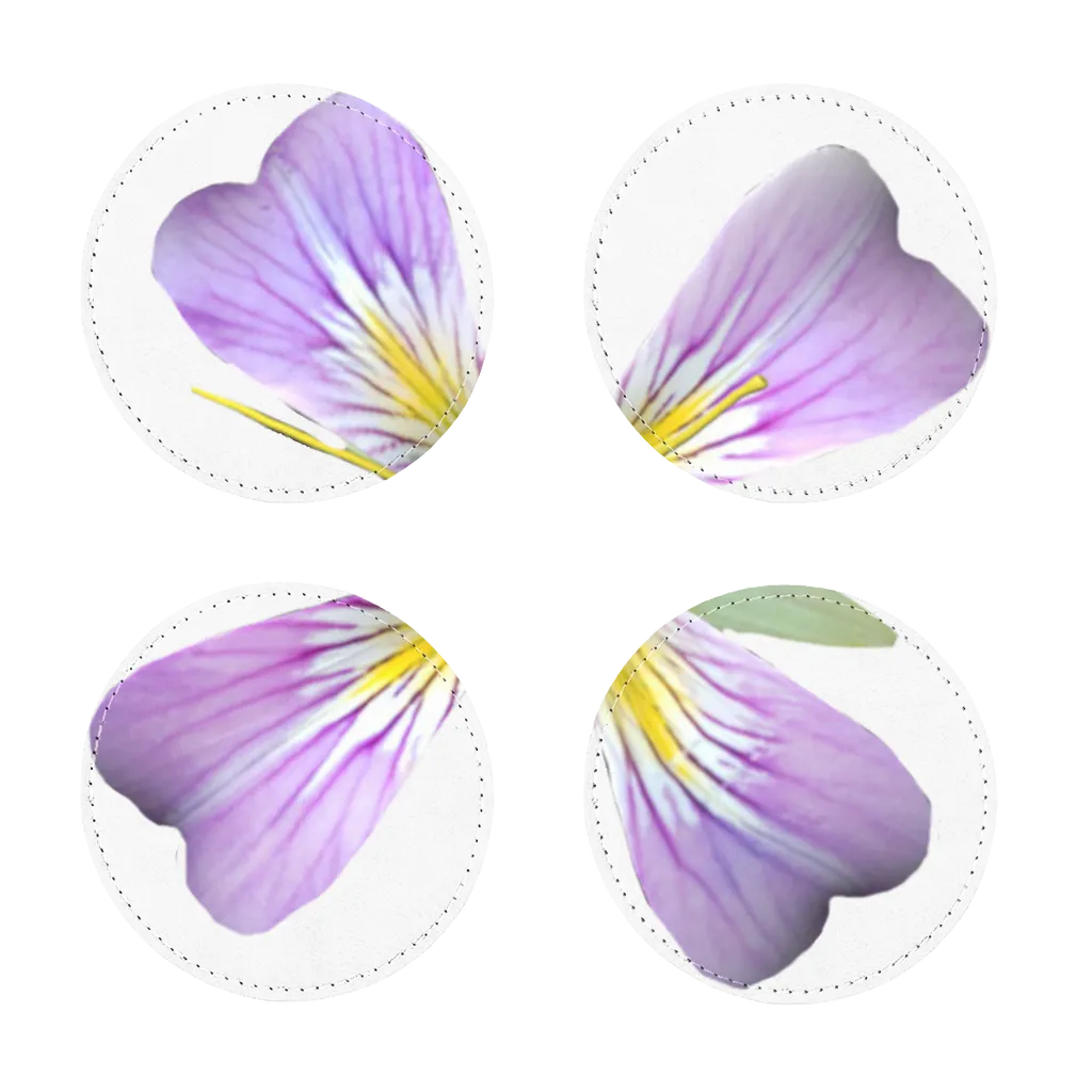 PurpleFlower3 Sublimation Coasters Pack of Four