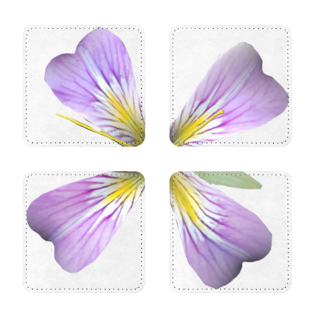 PurpleFlower3 Sublimation Coasters Pack of Four