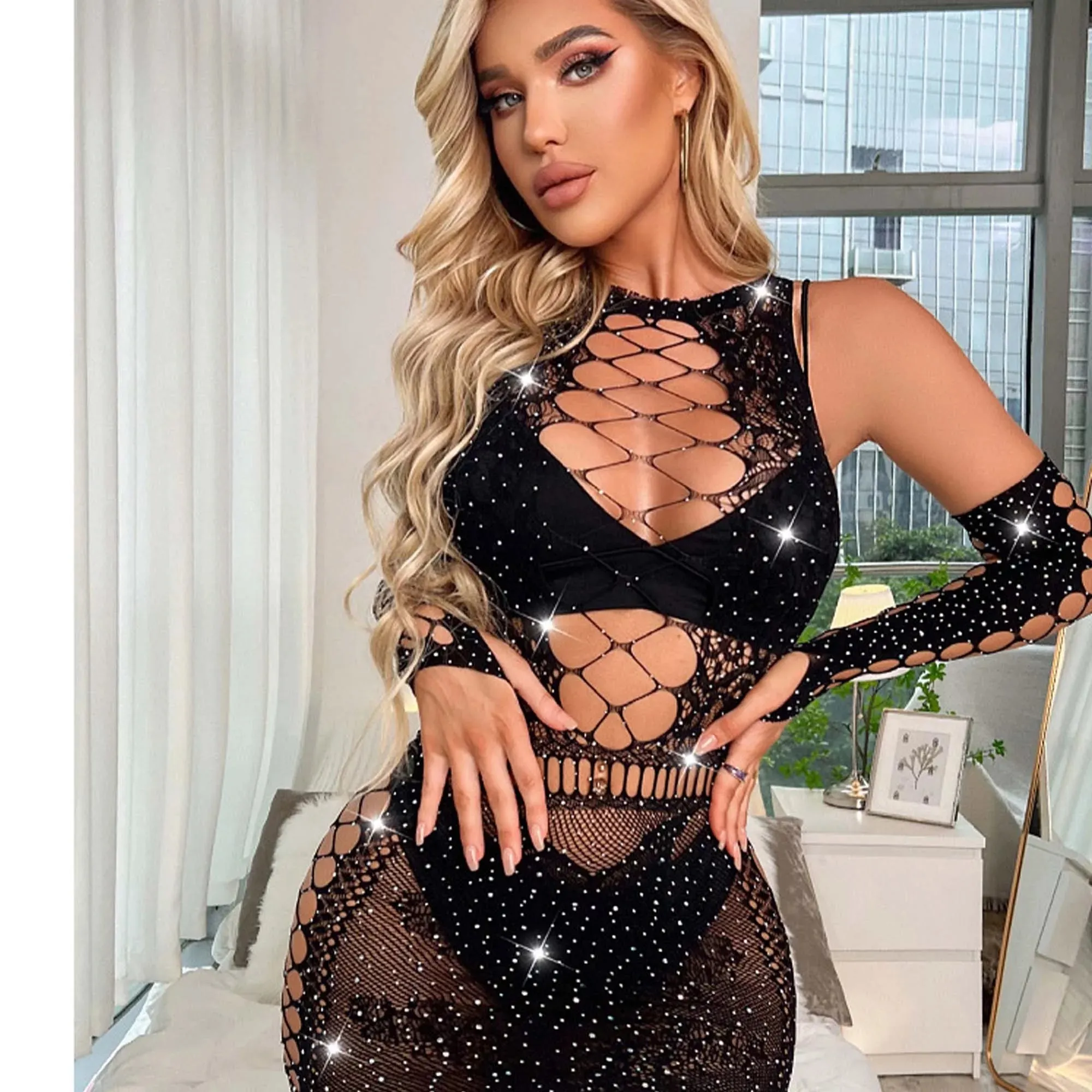 "Alluring Sheer Lace - Soft Deep V Lingerie for Ultimate Seduction"