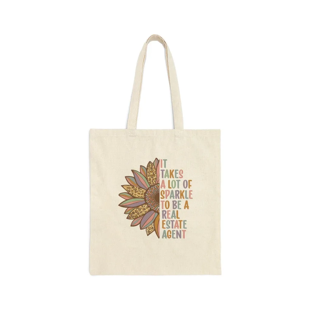 Real Estate Realtor Sparkle , Cotton Canvas Tote Bag
